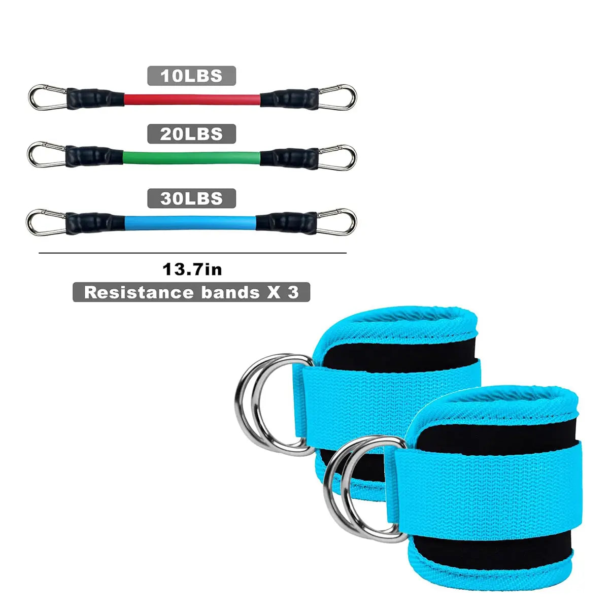 Ankle Elastic Band with Straps, Glute Training Elastic Band, Women’S Butt-Lifting Elastic Band, Leg and Glute Training Equipment, Adjustable Ankle Strap Elastic Band (Suitable for Home Gyms)