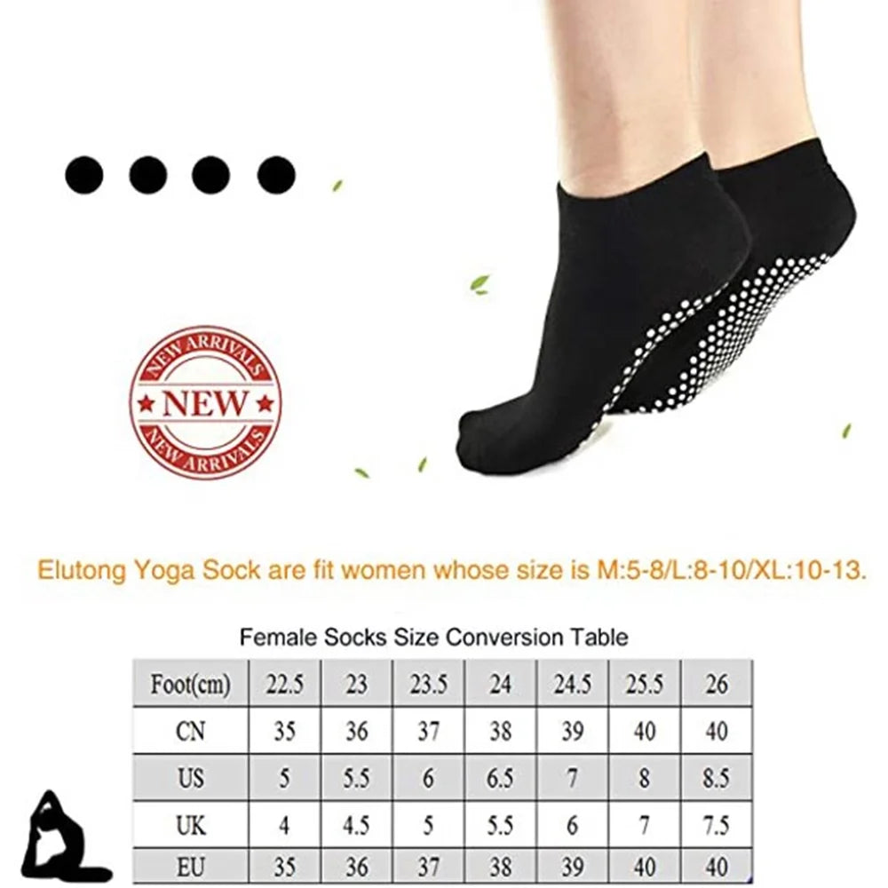 EASTIN Non-Slip Grip Socks - 4 Pairs of Sticky Grippers for Yoga, Pilates, and Hospital Use for Men and Women