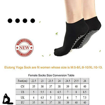 EASTIN Non-Slip Grip Socks - 4 Pairs of Sticky Grippers for Yoga, Pilates, and Hospital Use for Men and Women