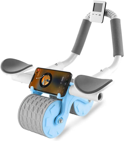 Ab Roller Wheel with Automatic Rebound Timer and Ergonomic Elbow Support for Improved Core Training