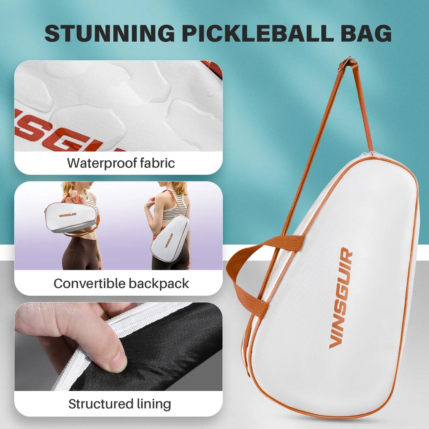 VINSGUIR Lightweight Pickleball Paddle Set - Melted Marshmallow Design, Includes 2 Paddles, 2 Pickleballs & Carry Bag, USAPA Approved