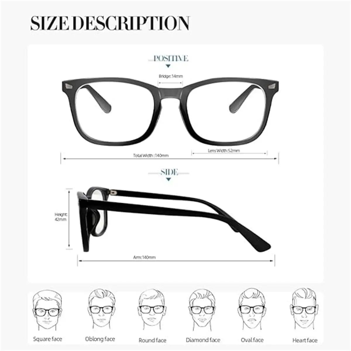 Stylish 2-Pack Blue Light Blocking Glasses for Men & Women - Large Square Frame Eyewear for Gaming & Everyday Use
