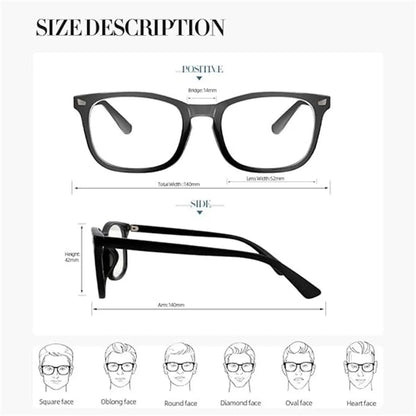 Stylish 2-Pack Blue Light Blocking Glasses for Men & Women - Large Square Frame Eyewear for Gaming & Everyday Use