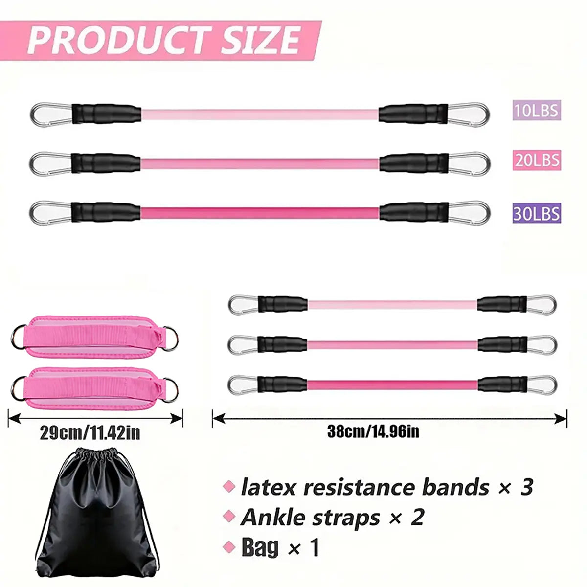 Ankle Elastic Band with Straps, Glute Training Elastic Band, Women’S Butt-Lifting Elastic Band, Leg and Glute Training Equipment, Adjustable Ankle Strap Elastic Band (Suitable for Home Gyms)