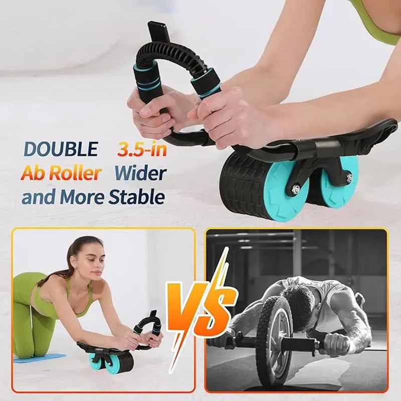 Ab Roller Wheel with Automatic Rebound Timer and Ergonomic Elbow Support for Improved Core Training