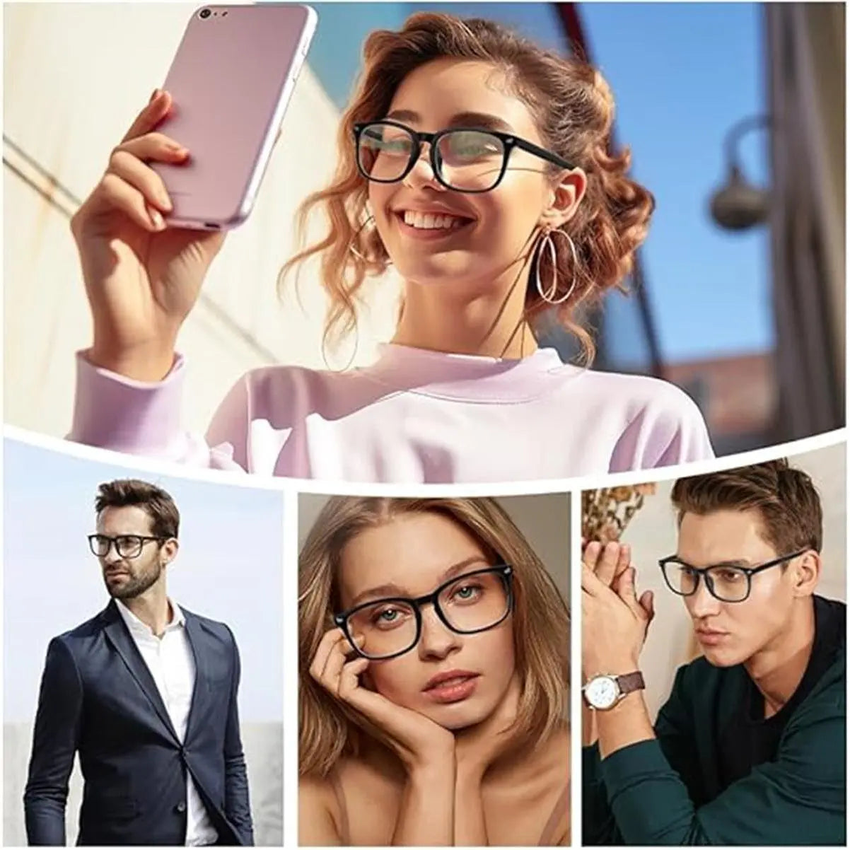 Stylish 2-Pack Blue Light Blocking Glasses for Men & Women - Large Square Frame Eyewear for Gaming & Everyday Use