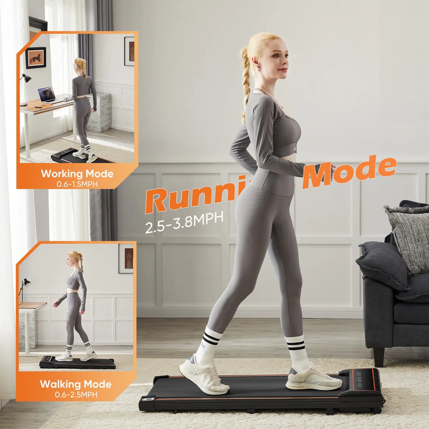 Walking Pad Treadmill – Compact & Portable Walking Pad, Quiet Operation, Adjustable Speed Settings