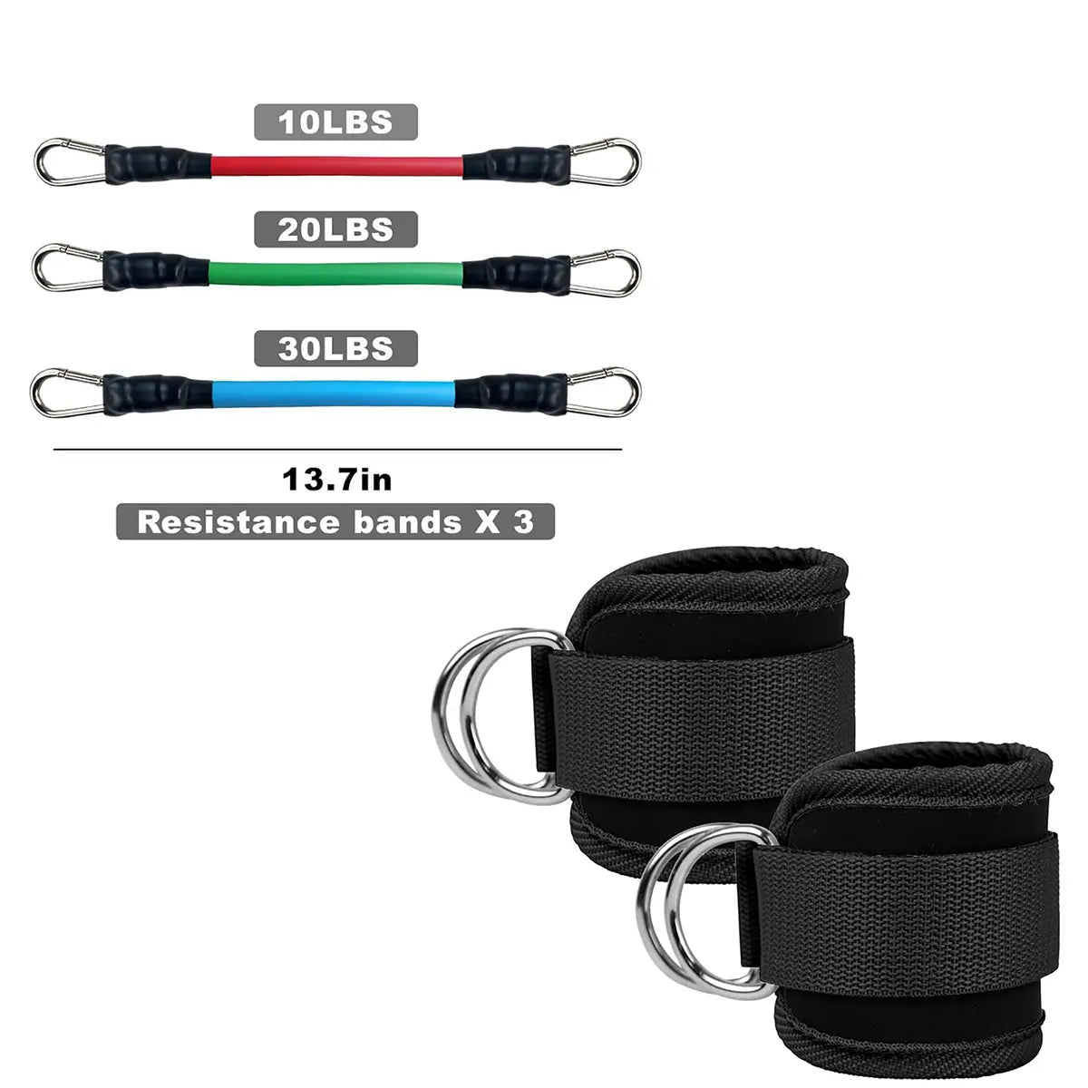 Ankle Elastic Band with Straps, Glute Training Elastic Band, Women’S Butt-Lifting Elastic Band, Leg and Glute Training Equipment, Adjustable Ankle Strap Elastic Band (Suitable for Home Gyms)
