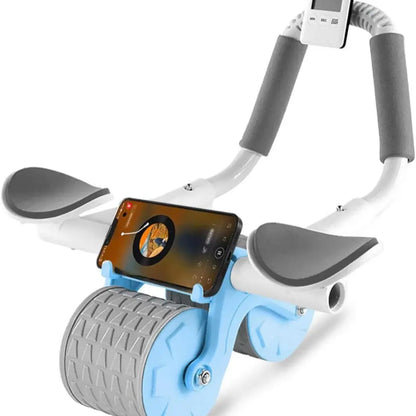 Ab Roller Wheel with Automatic Rebound Timer and Ergonomic Elbow Support for Improved Core Training