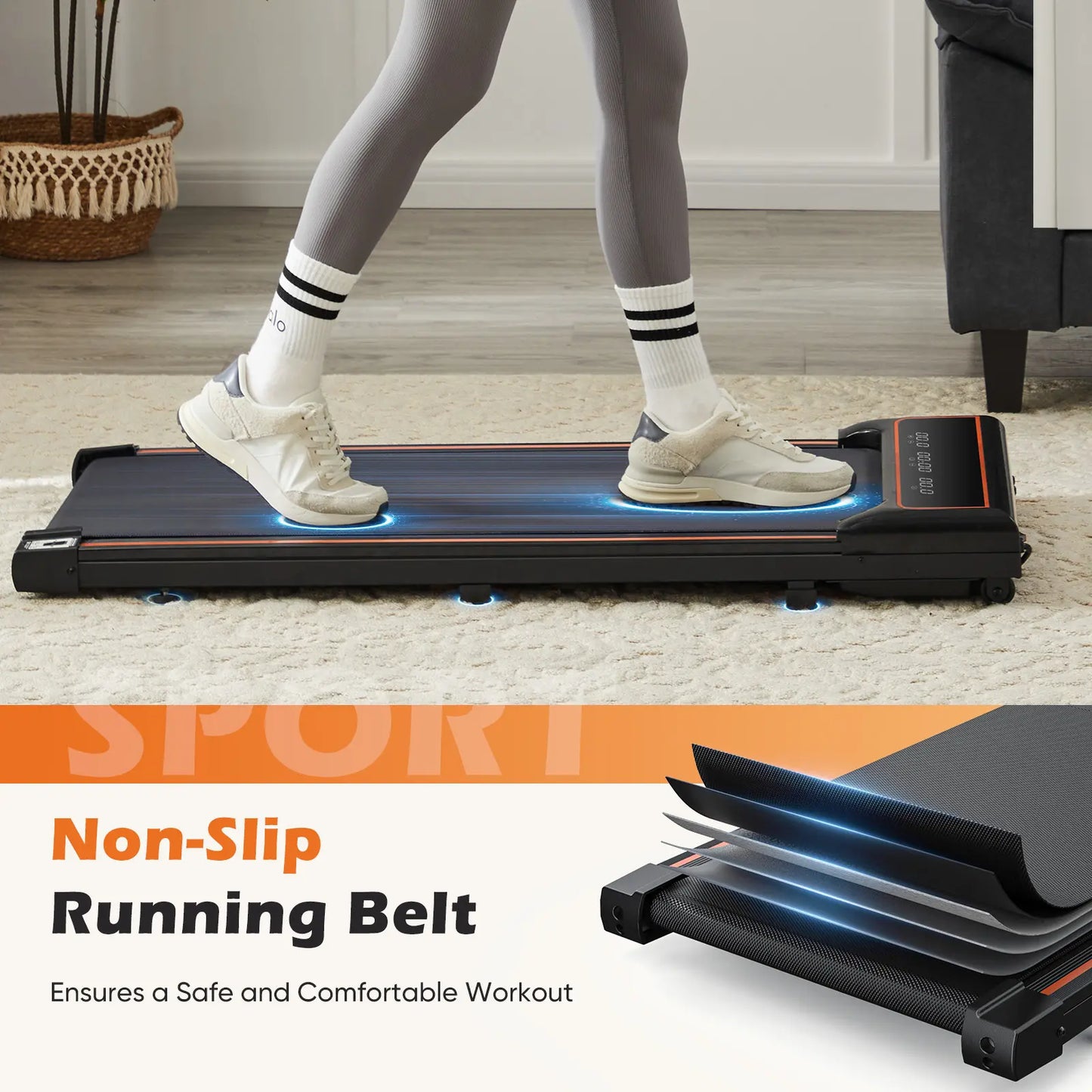 Walking Pad Treadmill – Compact & Portable Walking Pad, Quiet Operation, Adjustable Speed Settings