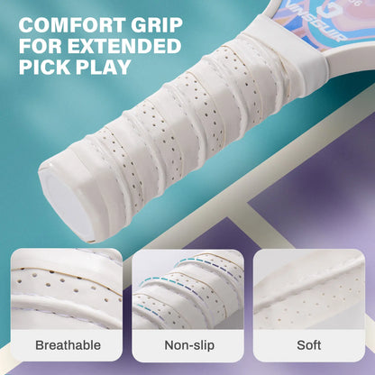 VINSGUIR Lightweight Pickleball Paddle Set - Melted Marshmallow Design, Includes 2 Paddles, 2 Pickleballs & Carry Bag, USAPA Approved