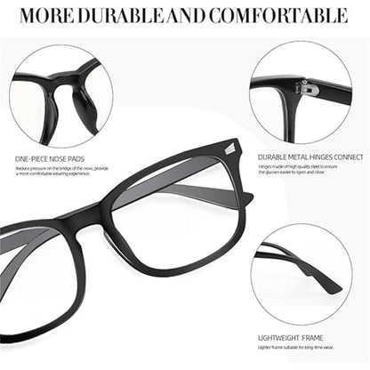 Stylish 2-Pack Blue Light Blocking Glasses for Men & Women - Large Square Frame Eyewear for Gaming & Everyday Use