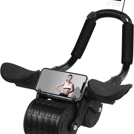 Ab Roller Wheel with Automatic Rebound Timer and Ergonomic Elbow Support for Improved Core Training