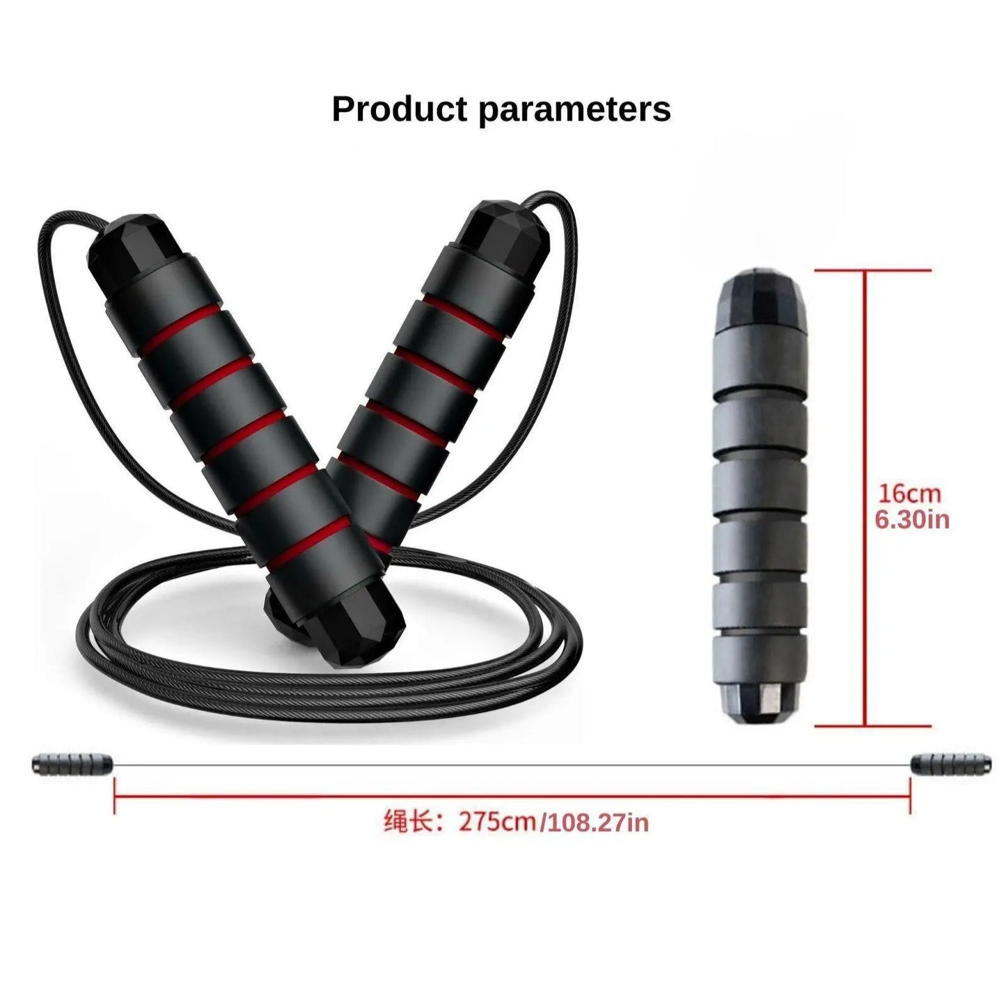 Portable Skipping Rope for Home and Gym Workouts with Foam Non-Slip Handle