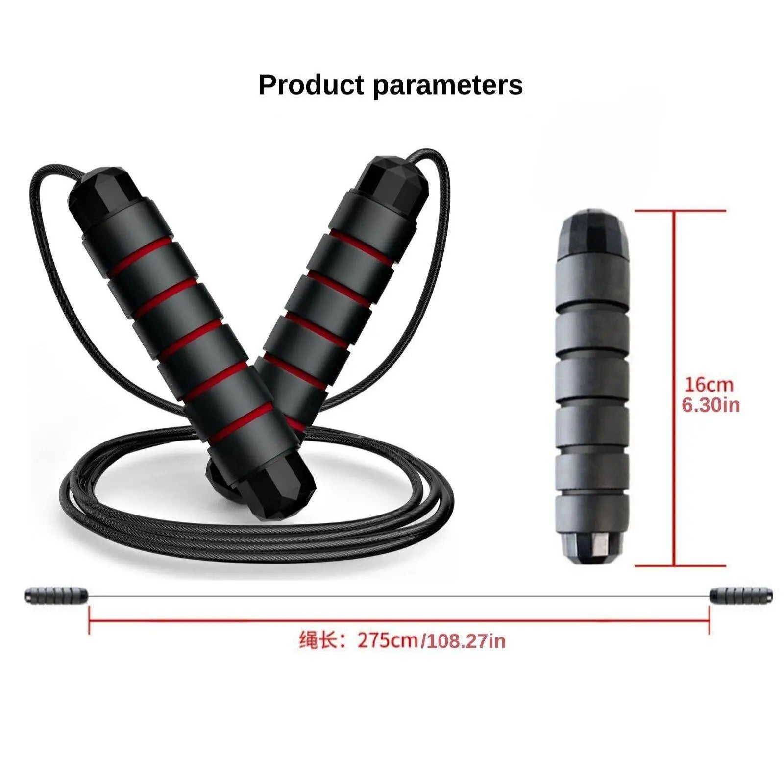Portable Skipping Rope for Home and Gym Workouts with Foam Non-Slip Handle