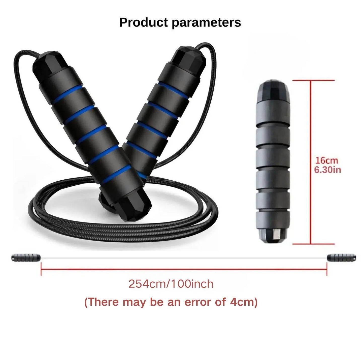 Portable Skipping Rope for Home and Gym Workouts with Foam Non-Slip Handle